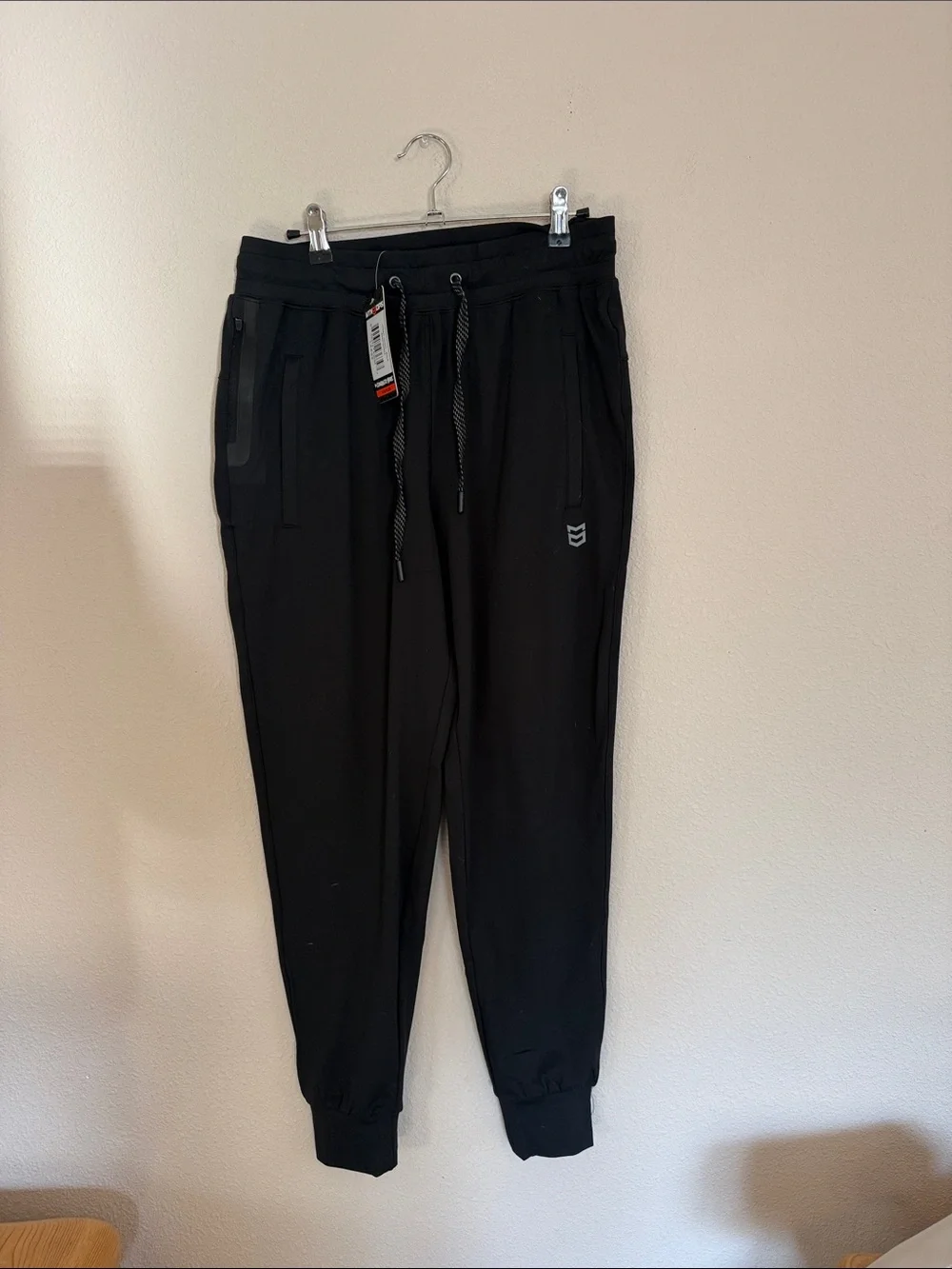 Men's Black Jogger Pants with Drawstring Waist